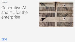 Light background with black text that says Generative AI and ML for the enterprise eBook