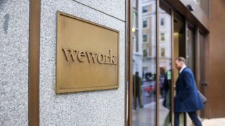 Entrance to a WeWork office space in the City of London, UK, on Tuesday, March 26, 2024. 